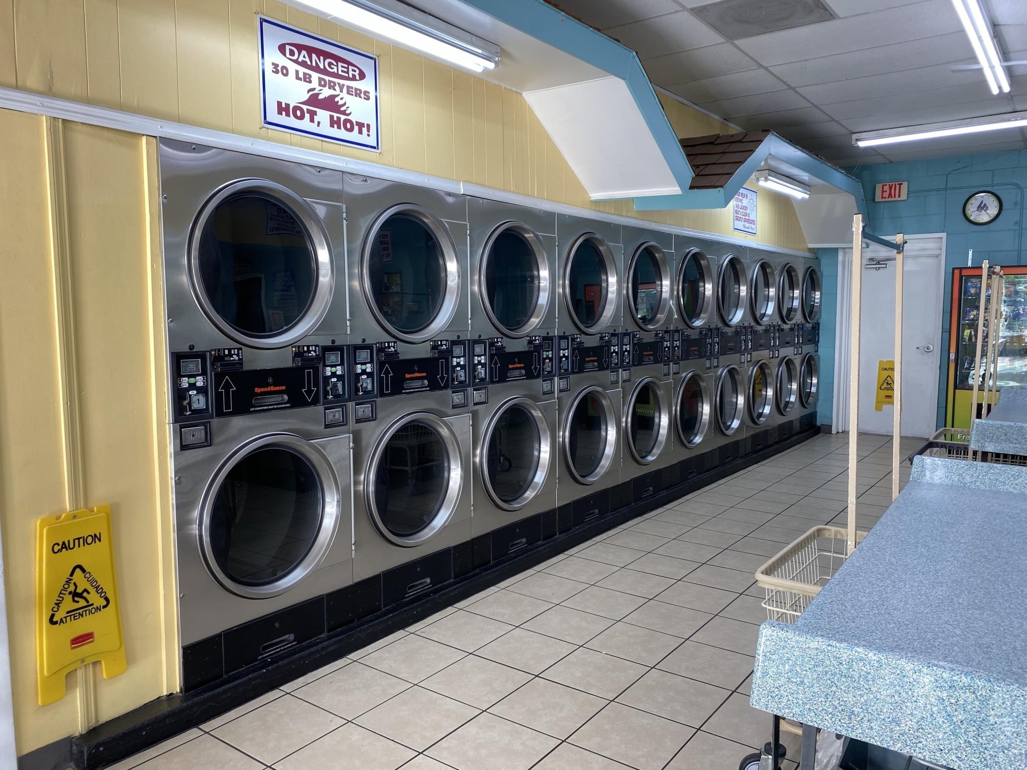 Wall of high-efficiency dryers