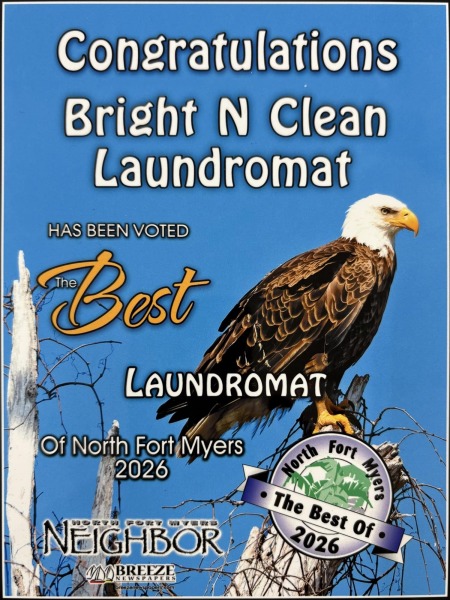 Best Laundromat of North Fort Myers 2026 award plaque, North Fort Myers Neighbor